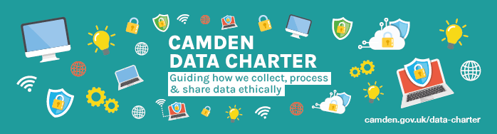 CamdenCouncil's tweet photo. We’re developing a #DataCharter to help make sure, in addition to govt data protection regulations, that our data decisions are ethical, reflect & protect the different, shared values we each hold.
Find out more & get involved 👉https://t.co/IMOvPTHBtj https://t.co/BLb3aqjJeV