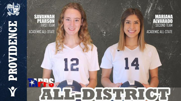 ProvetsCoach's tweet photo. Congratulations to our Varsity Volleyball players receiving All District honors! #TAPPS #ProvetVB2020 @Provet_VBALL Providence Catholic School

Class of 2021 #12 Savannah Pearson, OH/S 🥇1st Team 
Class of 2021 #14 Mariana Alvarado, MB 🥈 2nd Team 

Both Savannah and Mariana e… https://t.co/oFosGCqMkT