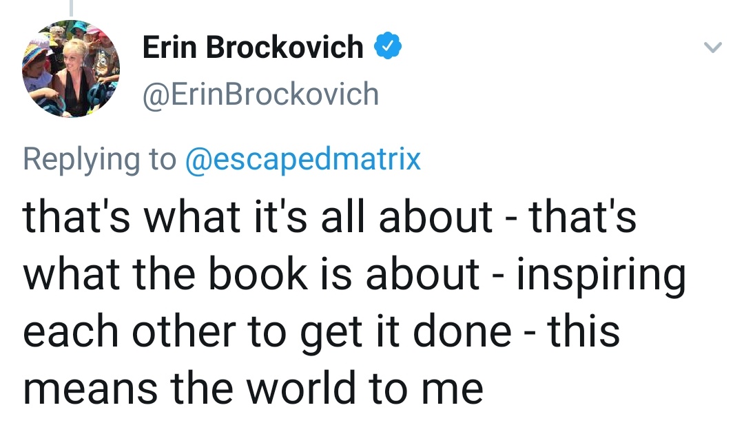Thank you  @ErinBrockovich for supporting our  #SaveFlintChallenge clean water mission, you've been an inspiration to me. We have so much more work to do. Please continue sharing this campaign.  #WaterThePlanet  https://www.gofundme.com/f/rva-flint-saveflintchallenge
