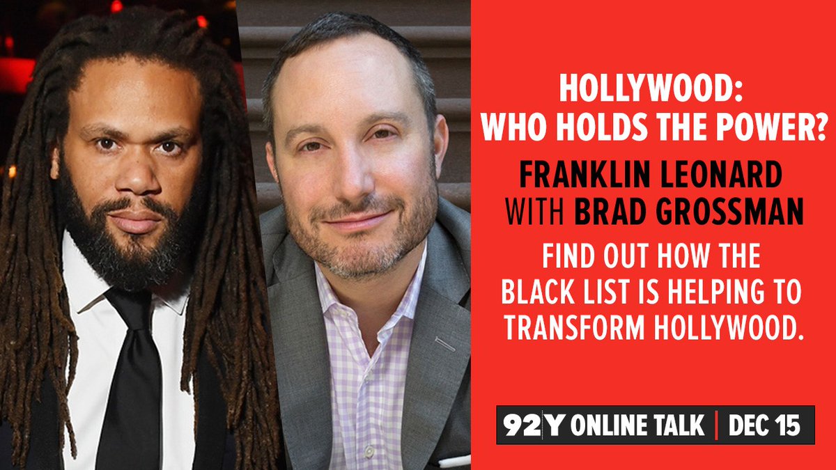 92ndStreetY's tweet image. If it's in the zeitgeist, it's @92Y online: Sun @nytimes on Hollywood's disruption: nyti.ms/3oanjH2 and Dec 15, 7 pm ET, @theblcklst founder @franklinleonard, &amp;amp;
@Zeitguide's @zeitguidebrad talk about diversity transforming the film industry. Tix: bit.ly/2VkC9hy