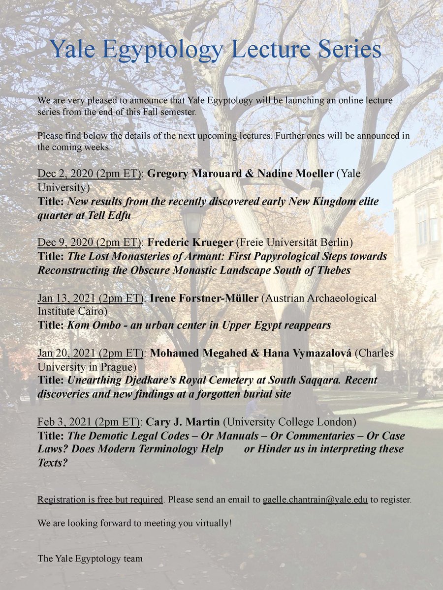 natashadayers's tweet photo. Starting Wednesday! Since I can’t be at #TellEdfu right now, the next best thing is hearing @univ2156 & @archeogrego talk about it. 🤩 @YaleArchaia @Yale @yale_history https://t.co/oSiqcn6VFK