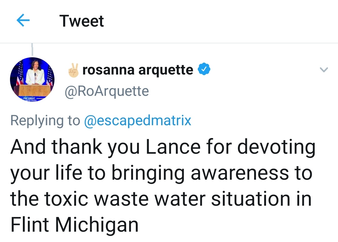 Thank you  @RoArquette for supporting our  #SaveFlintChallenge clean water mission. We have so much more work to do. Please continue sharing this campaign.  #WaterThePlanet  https://www.gofundme.com/f/rva-flint-saveflintchallenge