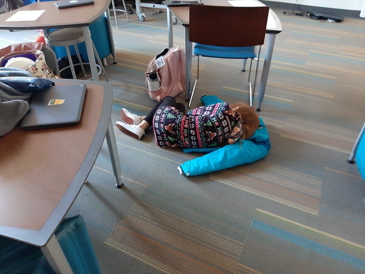 karenebowman's tweet photo. 5th graders need a little rest time after lunch on the day back from Thanksgiving break! #backtoschool #toomuchturkey #10minutepowernap https://t.co/RWvV5Or5N7