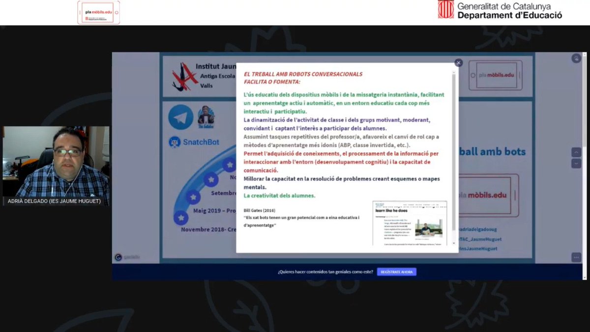 InsJaumeHuguet's tweet photo. Els alumnes creadors digitals amb els xat bots de l'@InsJaumeHuguet. Avui hem compartit la nostra experiència durant la Jornada de #DispositiusMòbils a l'aula #MobilsEdu, organitzada per @xtec. https://t.co/fHaa3OcIkl