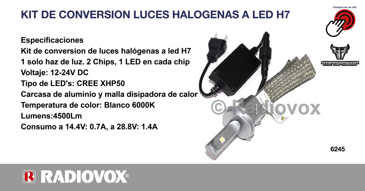 RADIOVOX on X: CONVERSOR LUCES HALOGENAS A LED H7   TODA LA GAMA :   / X