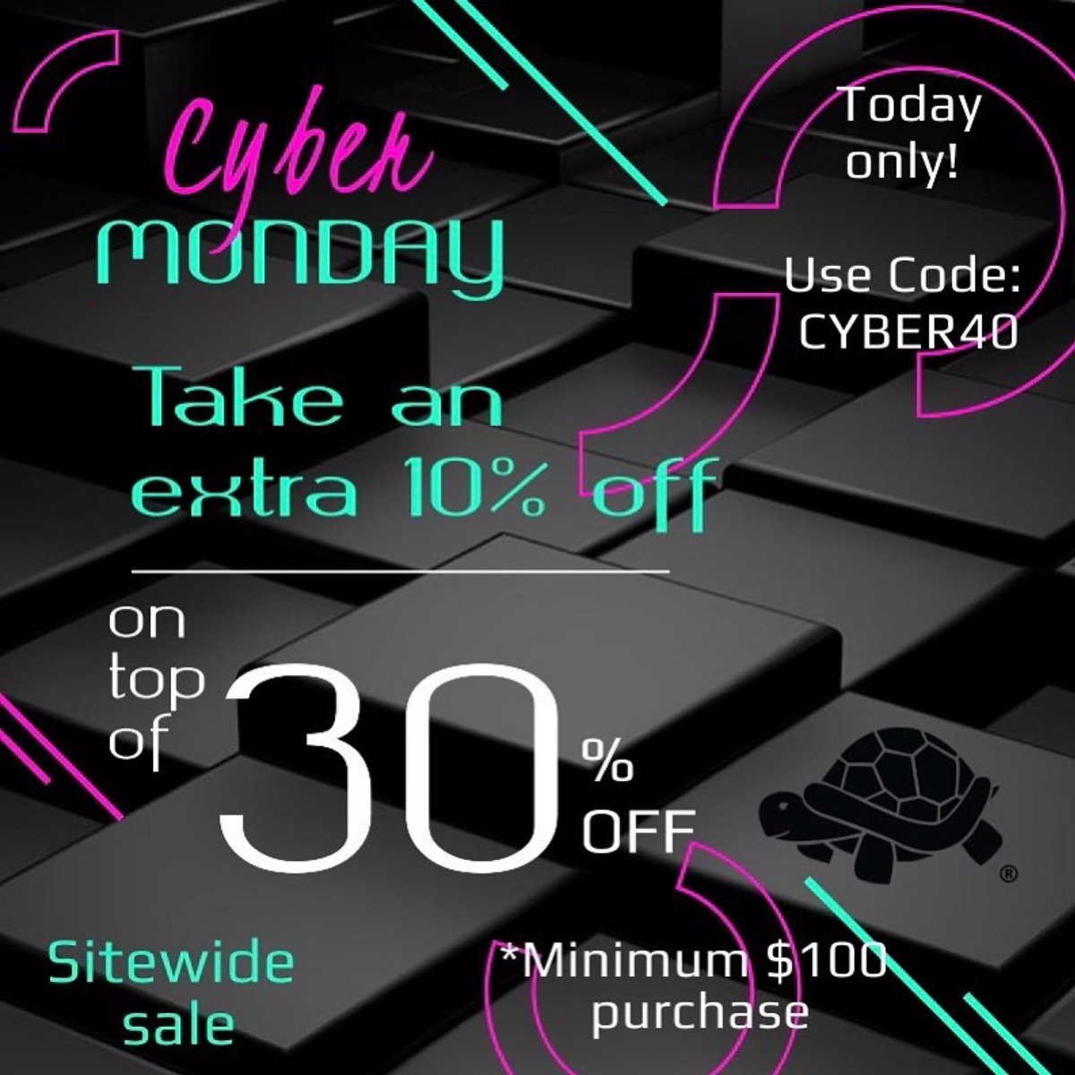 layop's tweet image. Today Only! 

Save 40% on any order over $100.

Use Code: CYBER40 🐢🛍🎄 

LAYOP.com

#CyberMonday