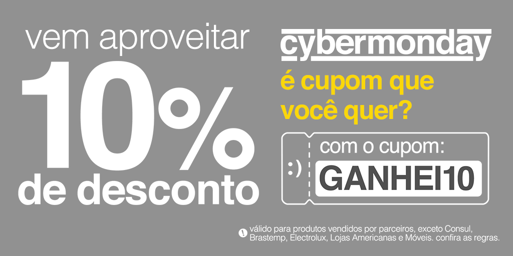 americanas on X: Vai ter cupom na Cyber Monday sim! :) Aproveita agooora  👉  #cybermonday #cybermonday2018   / X