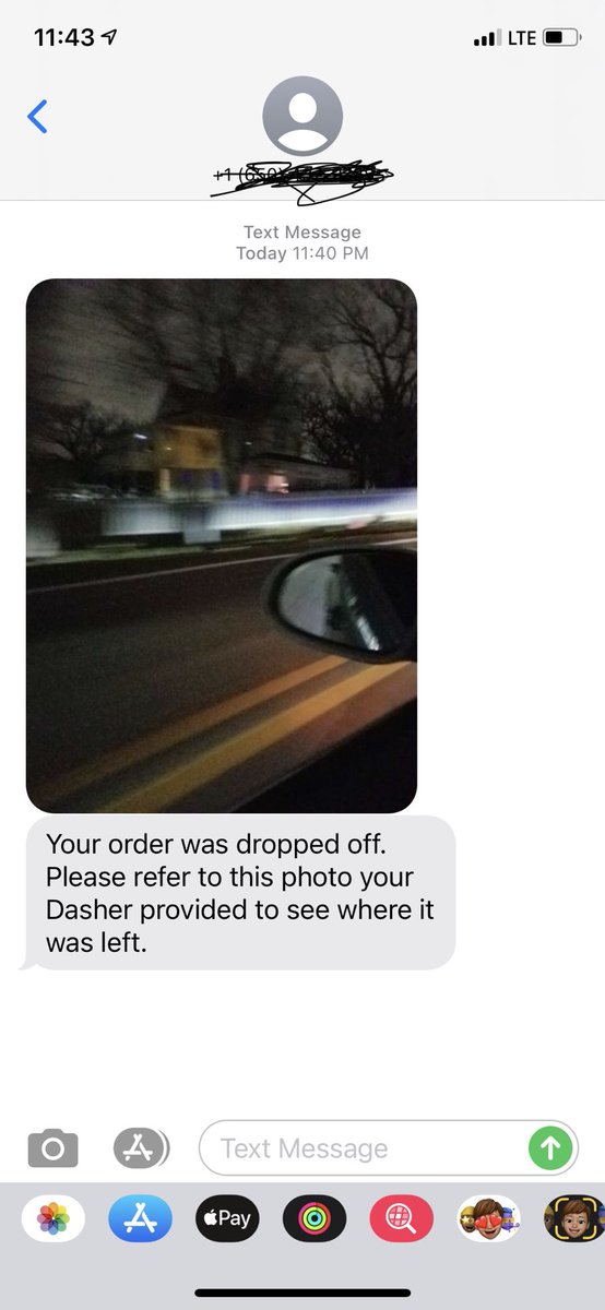 My favorite thing about this text is that it implies that the delivery driver just threw my food in the general direction of my house full throttle