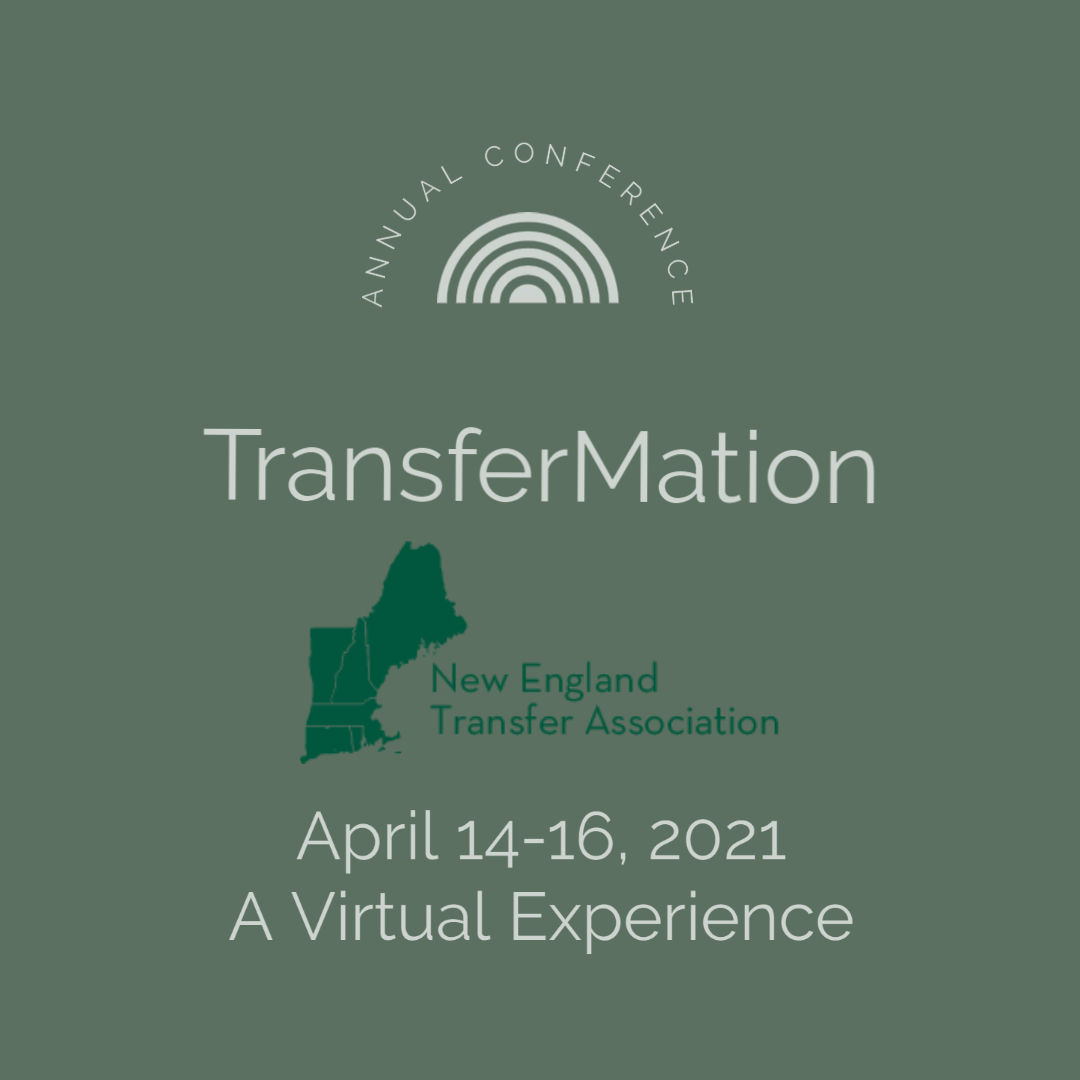 NETransferAssoc's tweet image. We're very excited to announce our 2021 Annual Conference theme "TransferMation" a virtual event April 14-16, 2021 mark your calendars and check in regularly for details. #netransferconf #education #college #transfer