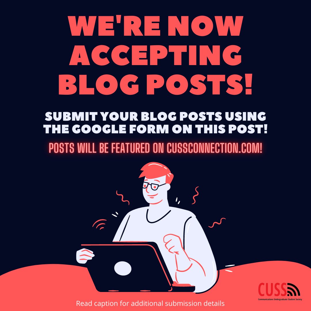 CUSS is super excited to announce the reopening of blog submissions for this year!

Blog rules are as follows:
-The post has to be COMS related
-800 words max
-We welcome photos with the blog

Submit your post here: forms.gle/XFTNZ5PfWDdqQq…