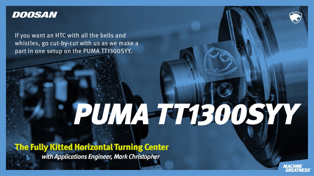 Need a horizontal turning solution that can achieve done-in-one #machining with optimal productivity? Check out @doosanmta's #IMTSSpark session, 12/1 @ 11 AM CST to see what a fully equipped #PUMATT1300SYY can do. Link to Register: https://t.co/MSNdRE3CN4 #cnc #mfg #machineshop https://t.co/Nlc5ENv6zF