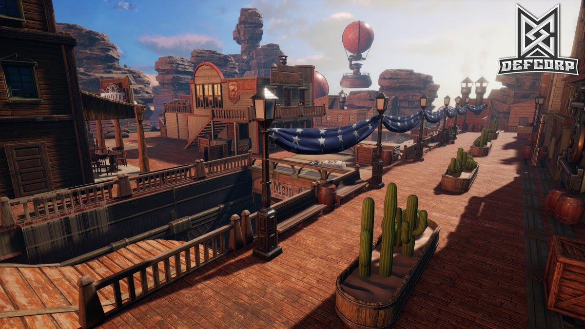 Every Arena shooter needs a western map right!? Here's a sneak preview of our take on it. Some re-texturing and sci-fi elements to be added.
#indiedev  #gamedev #gaming #madewithunreal #games #ue4 #NintendoSwitch #screenshotsaturday