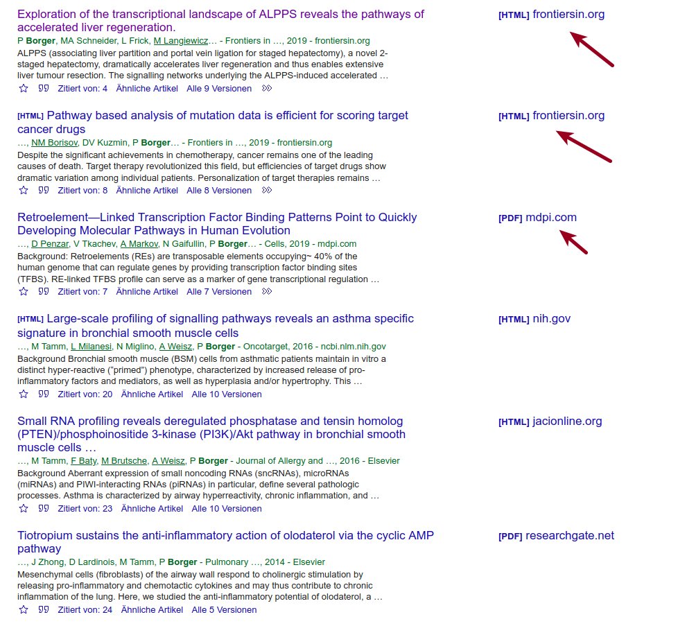 U.a. dem New England Journal of Medicine. Klingt soweit auch erst mal beeindruckend. Und was findet Google Scholar zur Publikationstätigkeit von Herr Borger? Es kommt immer drauf an, wie man "leading journals" definiert. (4)