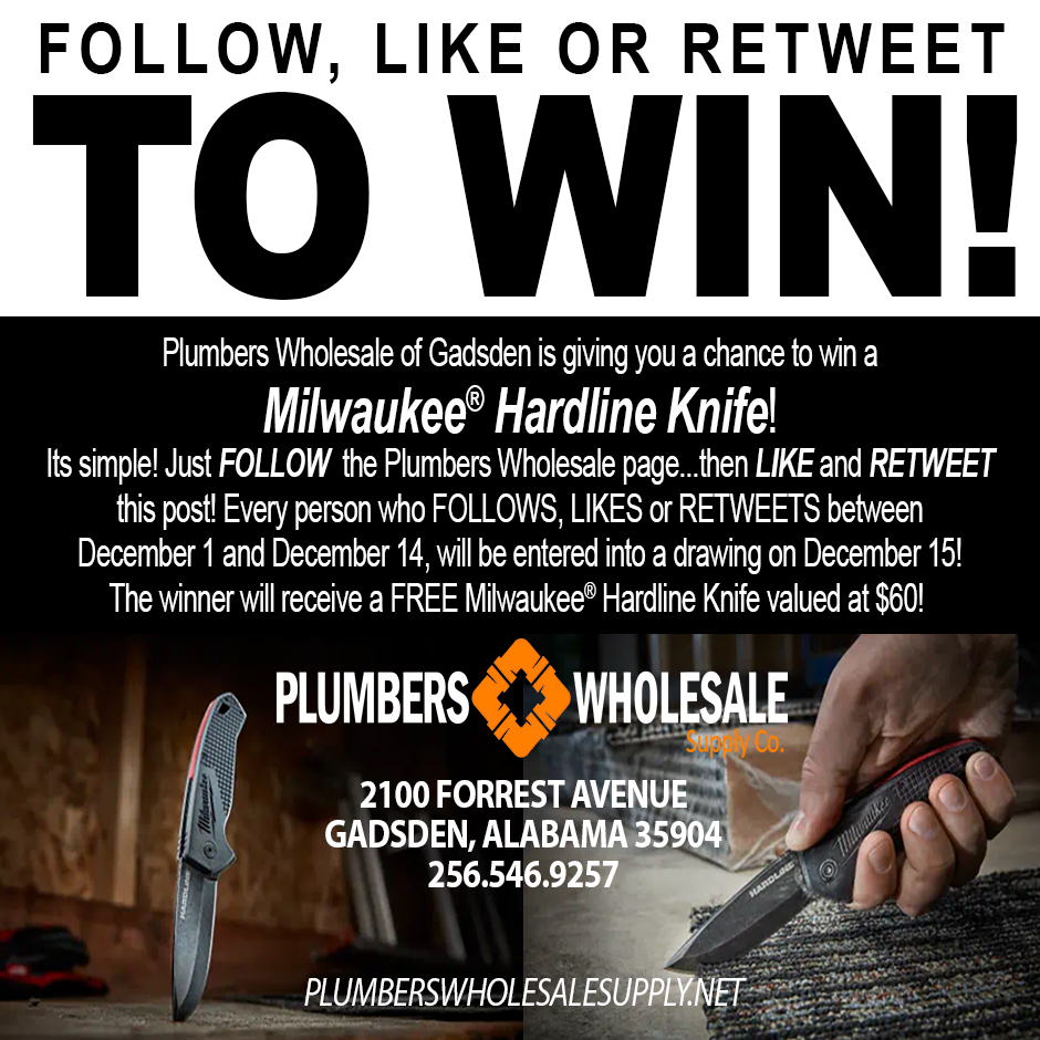 SupplyGadsden's tweet image. You can win with Plumbers Wholesale!
