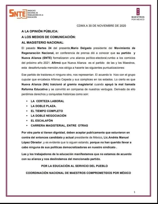 SergiOntiverosR's tweet photo. SI CEPEDA REPRESENTARA LA VOLUNTAD DE LOS MAESTROS ,NUEVA ALIANZA CONSERVARIA EL REGISTRO NACIONAL ,PERO ESO NO ES EXTRAÑO, LO MISMO LE PROMETIERON A MEADE Y EL PRI.
ALLÁ USTEDES SI LES CREEN COMO EN COAHUILA Y EN HIDALGO.
@mario_delgado
#mxmnacional
#mxmsinaloa
#MxMPosicionam https://t.co/kyDMVR40iA