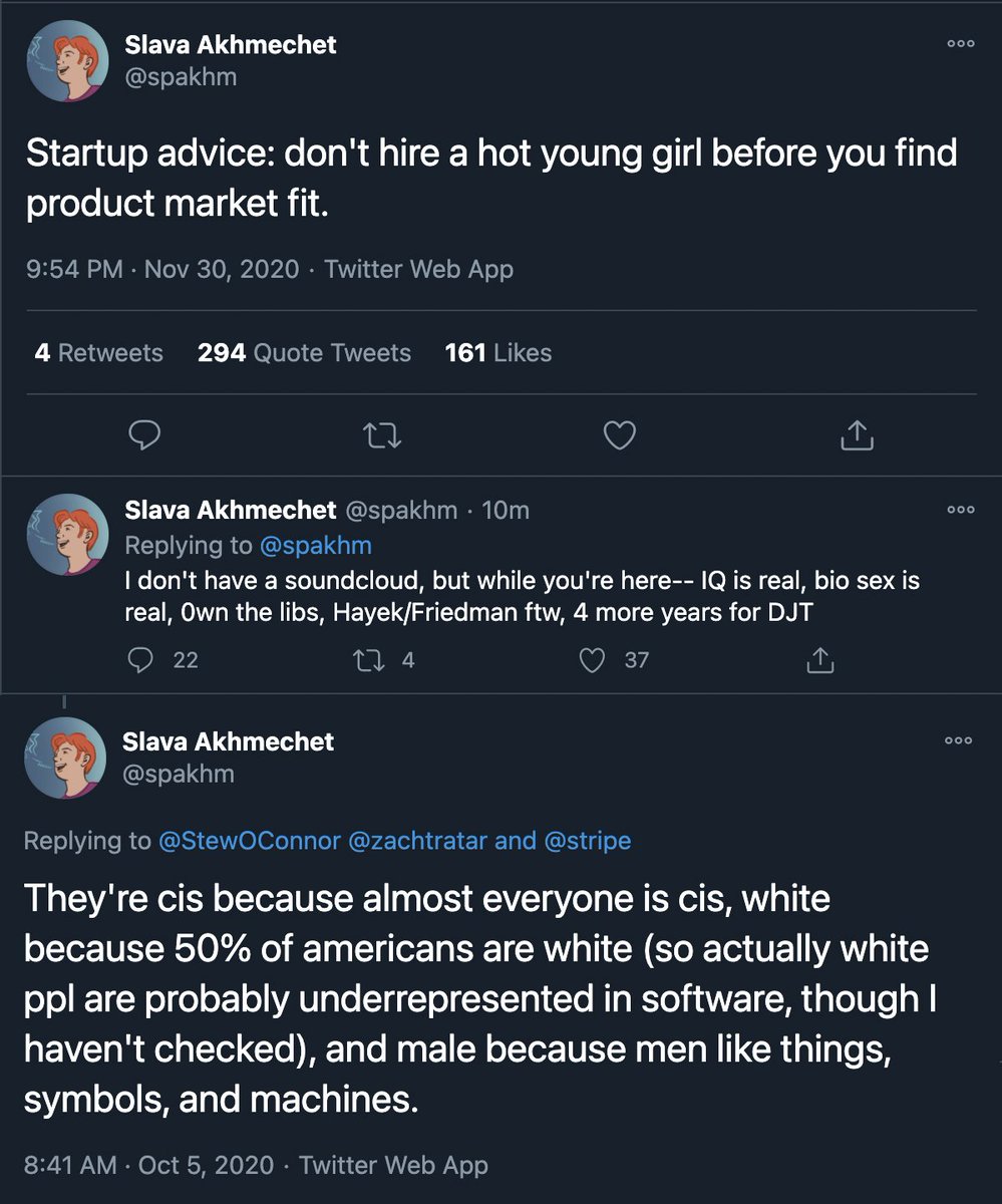 Filippo Valsorda @filippo.abyssdomain.expert on X: I don't really care who  this man-child is, but notice something... He worked at Stripe for years.  This shit is everywhere in the industry. The next time