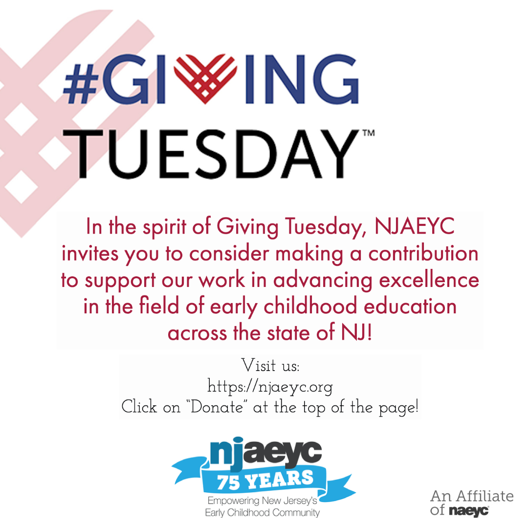 njaeyc's tweet photo. Consider making a donation and demonstrate your commitment to #children, #families and the #EarlyChildhood professionals who care for and educate our state’s youngest learners! #GivingTuesday 
https://t.co/YIPOJYhdf1 https://t.co/3Jb8stGU5L