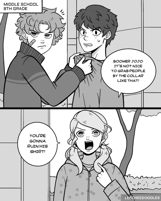Another new comic on my IG and Tumblr! This one's got middle school Booms and Bubs (and Mitch too lol) 