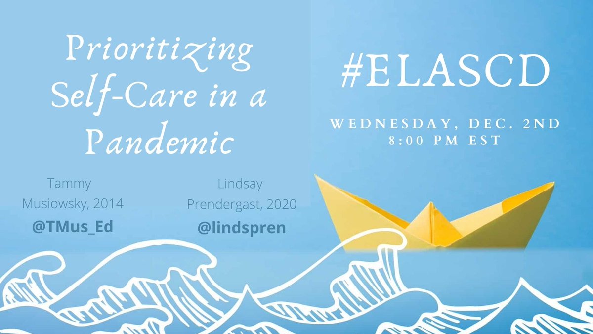ALCollaborative's tweet photo. Schedule those #ELASCD tweets now with these questions: https://t.co/m8fbkvYG2Q and then join live Dec. 2 at 8 est to talk Prioritizing Self-Care in a Pandemic
#ASCDlounge #EdChat https://t.co/HhzWLQDnmi
