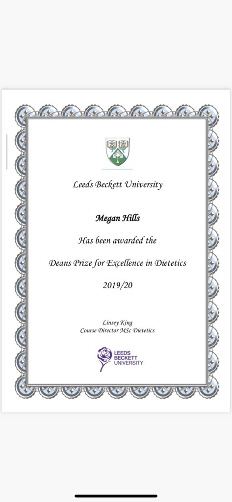Ahhh over the moon to have completed my MSc and be awarded the Deans prize for excellence in Dietetics 🥳 !! Exciting times ahead 🤩 #rd2b #dietitian