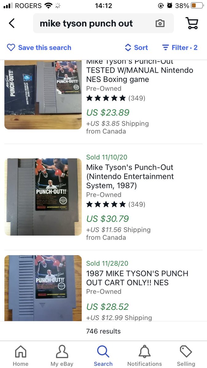 Going through a box of Nintendo NES games my Grandpa dropped off and some of them are showing value like this 1987 Punch-out!!! #flip #garyveechallenge @MikeTyson game 👌🏽 @garyvee @TeamGaryVee @davidrocknyc