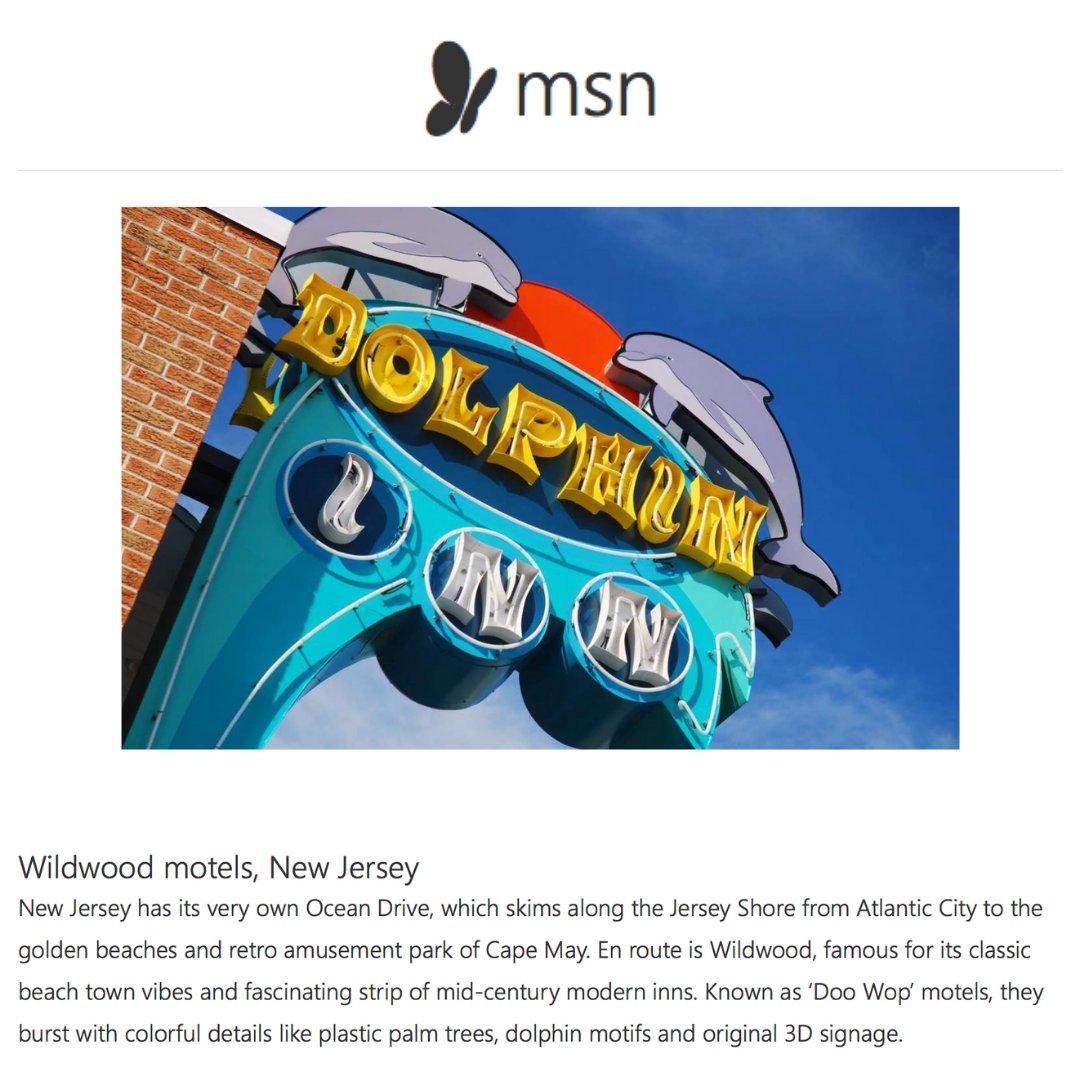 Check out @MSN's photo gallery with a shout out to the #WildwoodsNJ’s Doo Wop motels in its Fabulous Roadside Attractions feature: https://t.co/JQgFBO5TmC. #Travel #Tourism #Motels #Doowop #NJAttractions #NJBeaches #JerseyShore https://t.co/sWARyxP0di