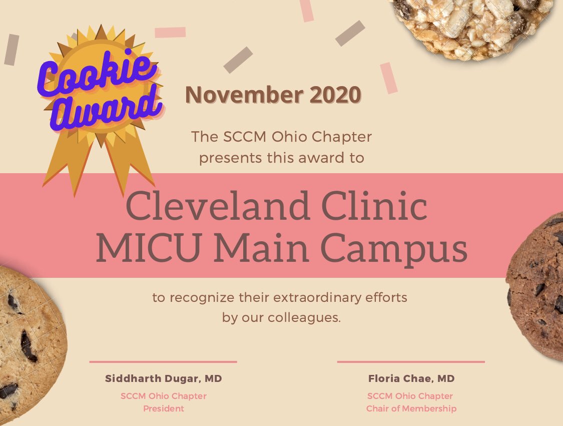 Congratulations to the @ClevelandClinic MICU!  “Our MICU team is amazing - it is a strong, dedicated, resilient and compassionate one!” ~@Mibiehl 

Recognize your team/unit! Submit by the 15th each month: surveymonkey.com/r/WYQYMMX Winner announced at the end of the month.
