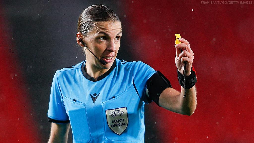 ESPNFC's tweet photo. French referee Stephanie Frappart will become the first woman to take charge of a men's UCL match when Juventus play Dynamo Kiev on Wednesday 🙌 https://t.co/0GBlRqrwHG