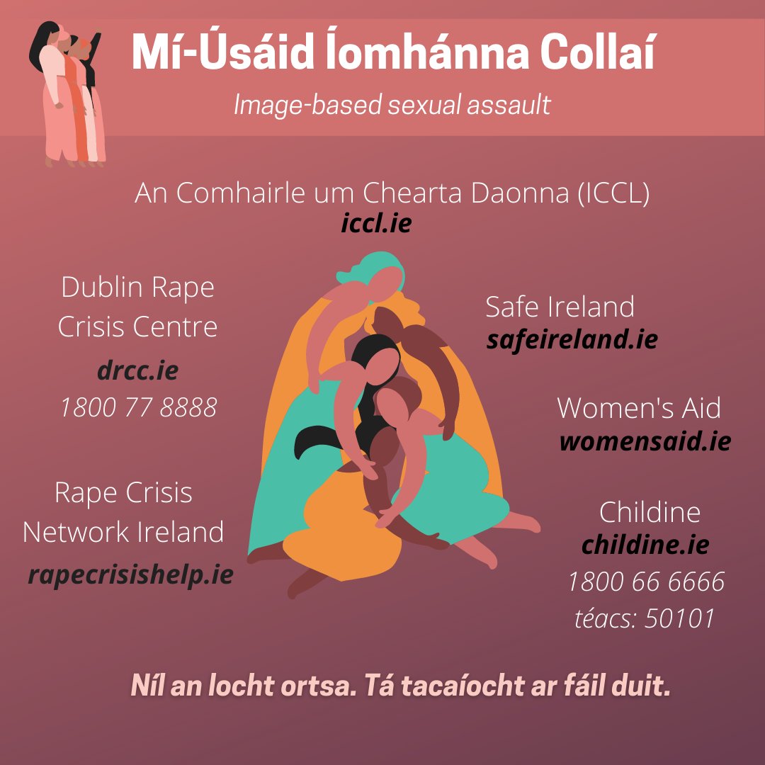 Meabhairthainte's tweet photo. Roinnt acmhainní anseo díobh a chairde is muid ag plé ar mhí-úsáid íomhánna collaí.
Dá gcur an scéal seo isteach oraibh, tá breis cúnaimh ar fáil díobh i gcónaí. Táimid libh.
@raidionalife
#SAFEIreland #womensaid #ISPCCChildline https://t.co/5H3pyaiyE4