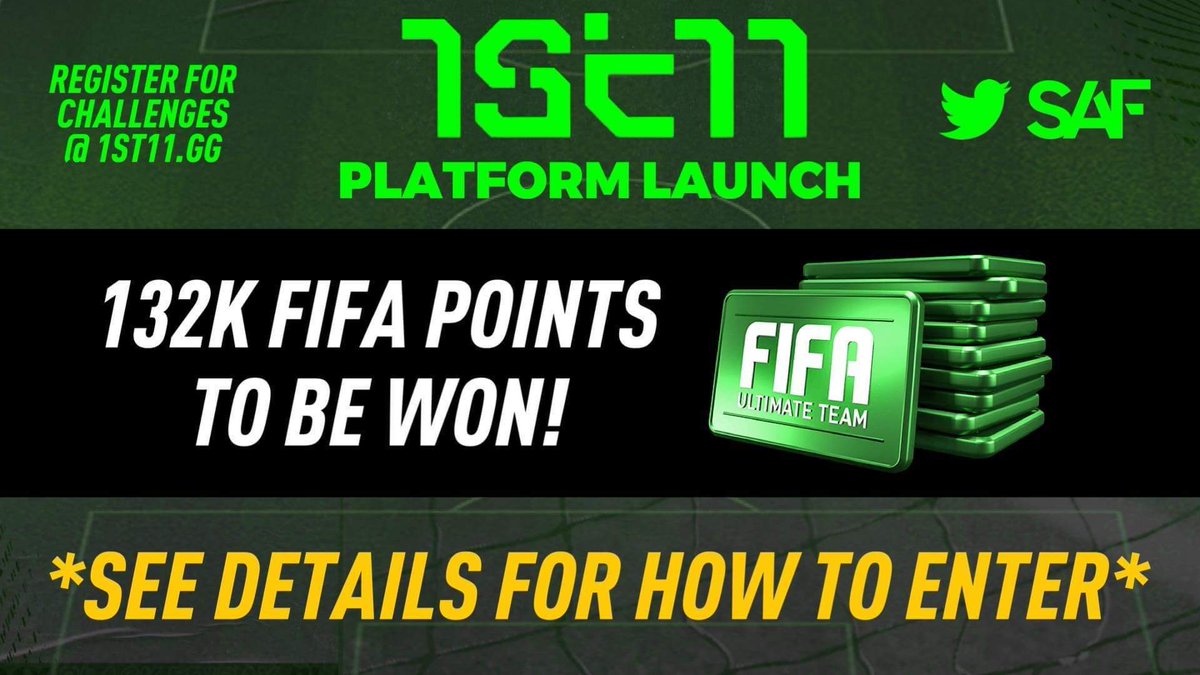 saf_cal's tweet photo. ⚠️ 12,000 FIFA POINTS GIVEAWAY ⚠️

Celebrating the launch of the new interactive entertainment destination 1st11 platform and SAF's upcoming season of challenges 🍾

To enter the giveaway:

Step 1️⃣
Follow:
@1st11fun 
@sbc_tips 

Step 2️⃣
Retweet 🔄

Winner drawn within 24 hours. https://t.co/Rb0ds7jD4t