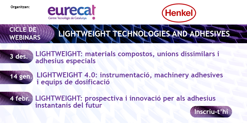 Eurecat_news's tweet photo. El cicle #LightweightTechnologies and #Adhesives mostrarà tendències i solucions que permeten desenvolupar components plàstics més lleugers, productes químics reforçants i versàtils, amb altes funcionalitats i optimitzant costos.
1r webinar🗓️ 3/12
💻 https://t.co/YbwJp6inVJ https://t.co/82kX88Sno7