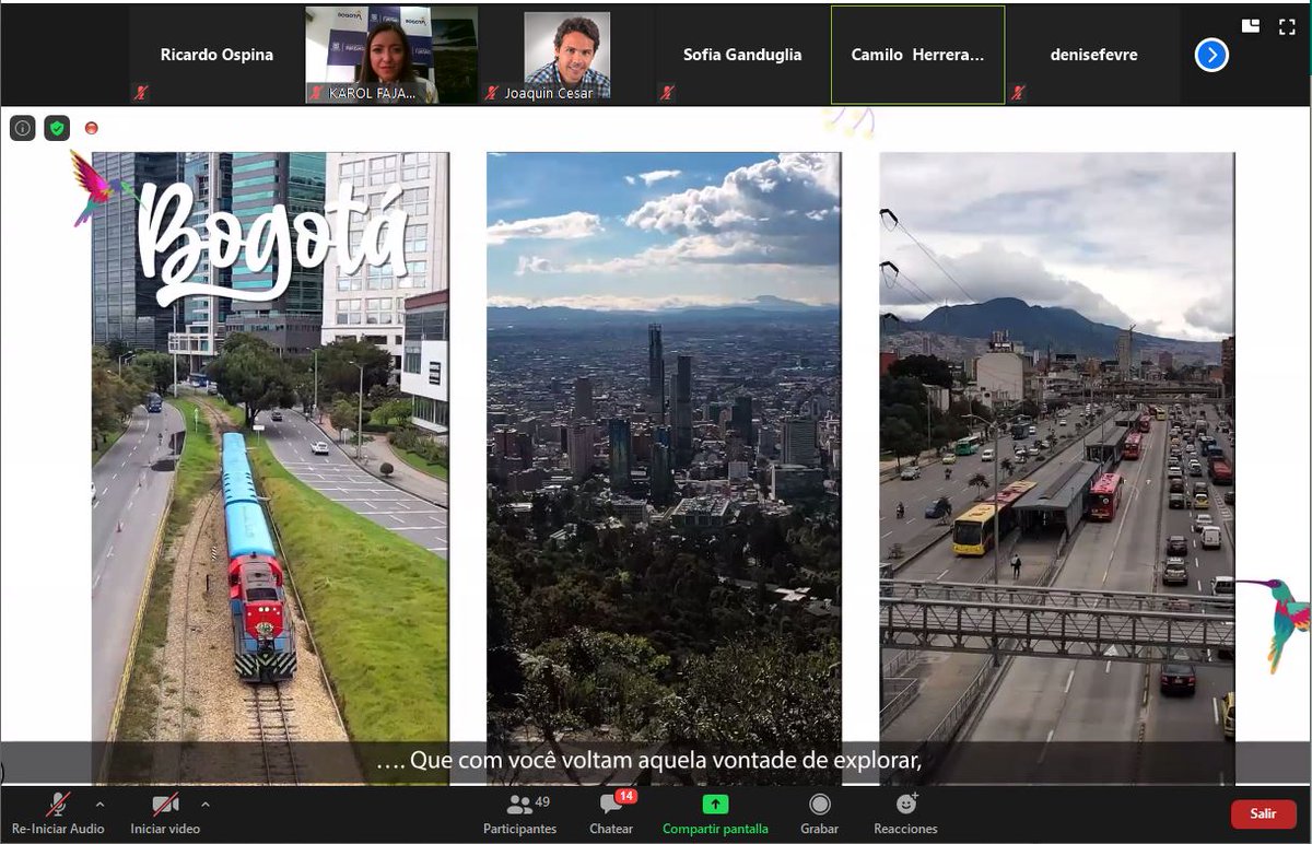 Bogota_Turismo's tweet photo. #AEstaHora| Delegados de 9 ciudades de 7 países, se reúnen en el primer encuentro de la #RedDeDestinosLatinoamericanos, con el cual se busca proponer una agenda conjunta de trabajo para impulsar el turismo en el 2021.

@KrolFajardo @pandaviajero https://t.co/SRWYk81e5s