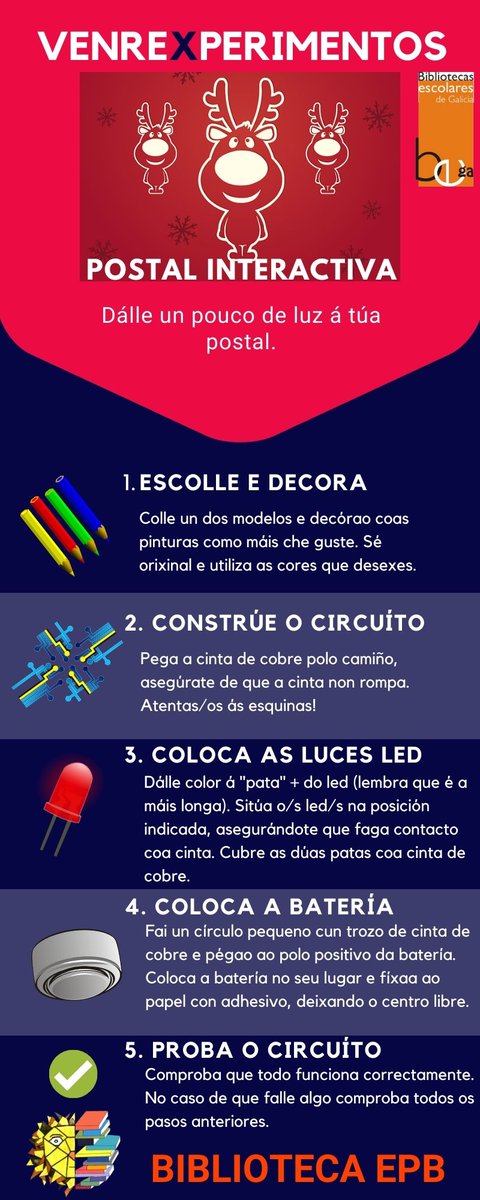 bibliotecaEPB's tweet photo. Os VenreXperimentos continúan en decembro. Elaboraremos postais de Nadal moi iluminadas.
https://t.co/uGLkXhYQGx
#bibliotecacreativa #bescolaresgal #bescolaresgalabertas https://t.co/G1Kj3T151o