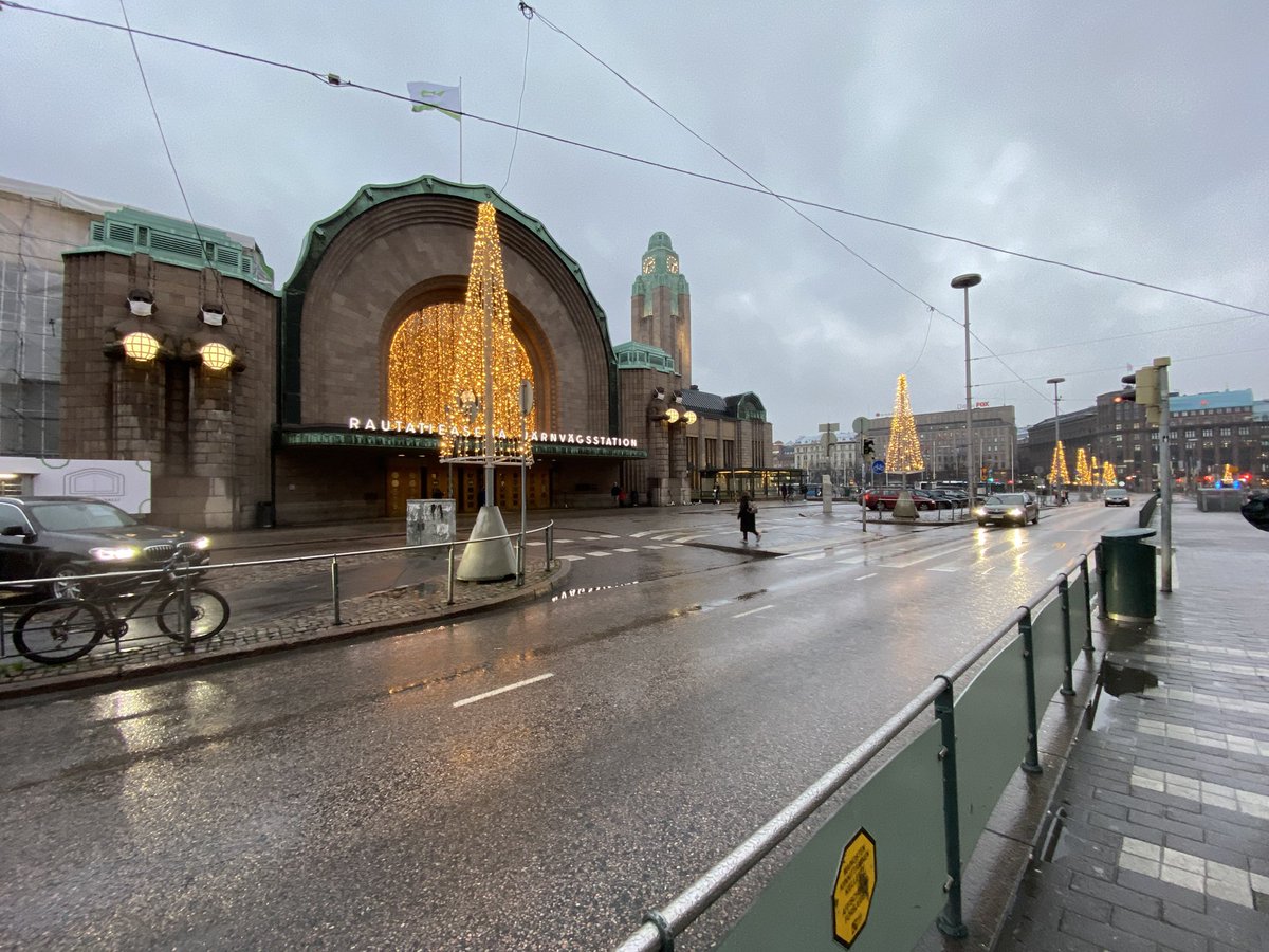 juhajaas's tweet photo. It might be the best time to @VisitHelsinki in the hot #summer time and visit some #festivals or the coldest #winter time and #swim but you have to love #ChristmasTrees , #truegrey #sky ....and #respect #railwaymenwithmasks #besafe #HealthTech #peacefulmind #travelstories https://t.co/WlGqUb7z1l