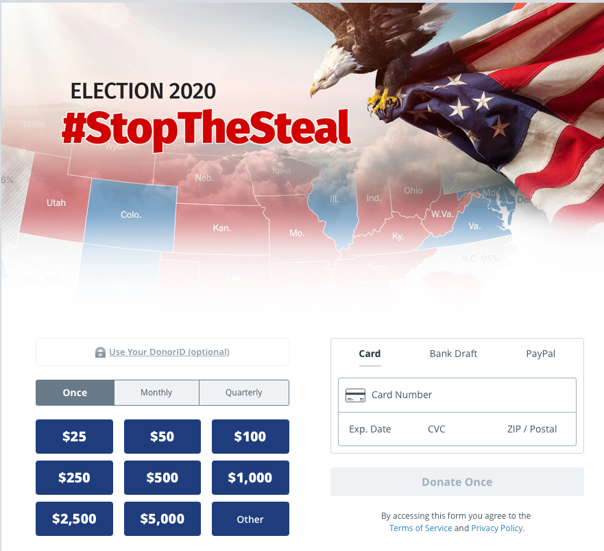 3. Stop the Steal organizers are all about the donations. Not so much on telling you where the $ goes.... but they are gathering something else too..