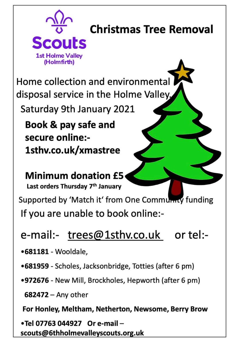 We're delighted to announce that....

🎄Bookings are now open for our annual Christmas tree collection!🎄

And it's easier than ever - you can now book online via 1sthv.co.uk/xmastree
