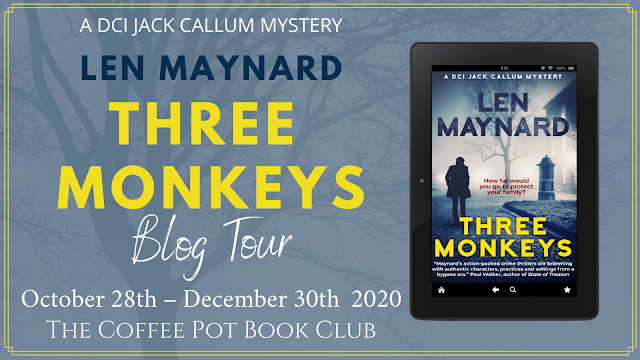 RobertsoKing's tweet photo. Welcome to Day #5 of the blog tour for - Three Monkeys (DCI Jack Callum Mysteries Book 1) by Len Maynard #HistoricalFiction #Crime @len_maynard @jroberts1324 https://t.co/hz73ke0ns6 via @maryanneyarde https://t.co/aVr44eKuyR