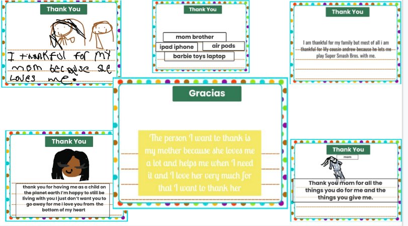 Grades K - 2 listened to Thank You Omu read aloud before Thanksgiving Break. In Seesaw, I requested that they write a thank you letter to someone they are grateful for. The letters I got were so sweet! Here are just a few. <a href="/MAC_FTPSchool/">Karen Adams</a> @PGM_FTPSchools