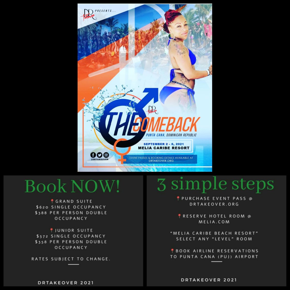 FeNoMEnT2's tweet photo. #2021 #DRTAKEOVER all inclusive #LGBT #vacation in #DR #LaborDayWknd #PassportGang get info @DRTAKEOVER https://t.co/S3fqyaJA5Y #FeNomEnT #LezGO https://t.co/VE0MtdzwGW