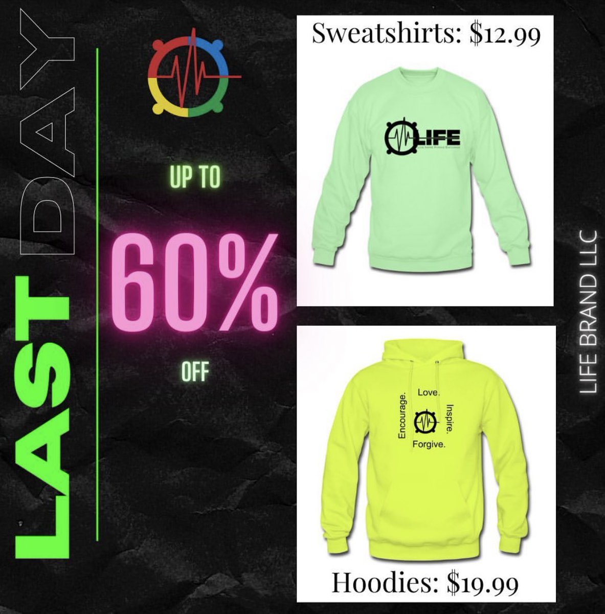 thelifebrandllc's tweet photo. THE FINAL DAY. OUR DEALS END TODAY AT 5PM EST. SHOP, SHOP, SHOP! YOU HAVE LESS THAN 2 HOURS REMAINING!!
#finalday #dealsending #BlackOwnedBusiness #lifebrandornobrand #CyberMonday #60percentoff #hurryup #shoplocal #BuyBlack #buynow #buylocal #4essentialstolife #ShopSmall #LIFE https://t.co/A2NtY81kJP