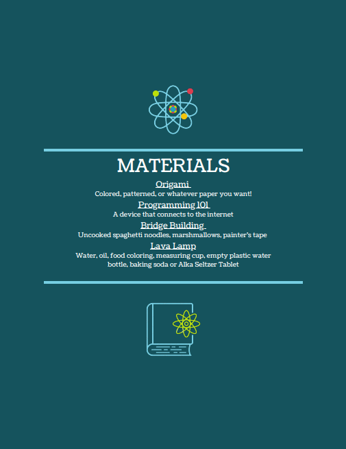 Mark your calendars! We're making science crafts! We're gearing toward the young scientists but everyone is welcome! 

Join us Dec 3 at 5! Materials and information are below!