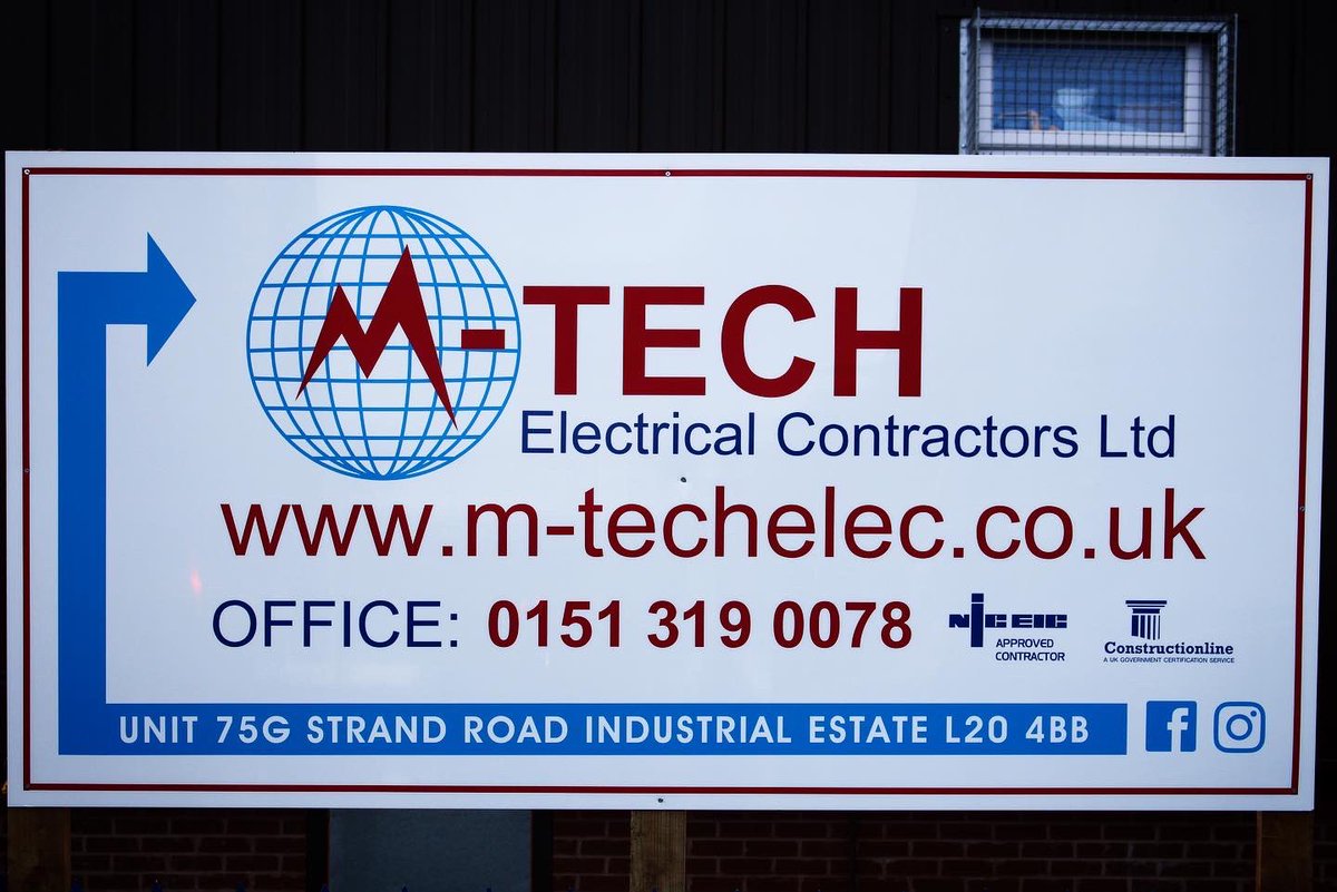 mtechelectrical's tweet photo. Has anyone spotted our new signs? 👀

In need of expert electricians for your project or property maintenance? Get in touch at admin@mtechelec.uk or visit our website! 

•
#Electrician #NewSign #Sparky #Liverpool https://t.co/UJndoy5cZ8