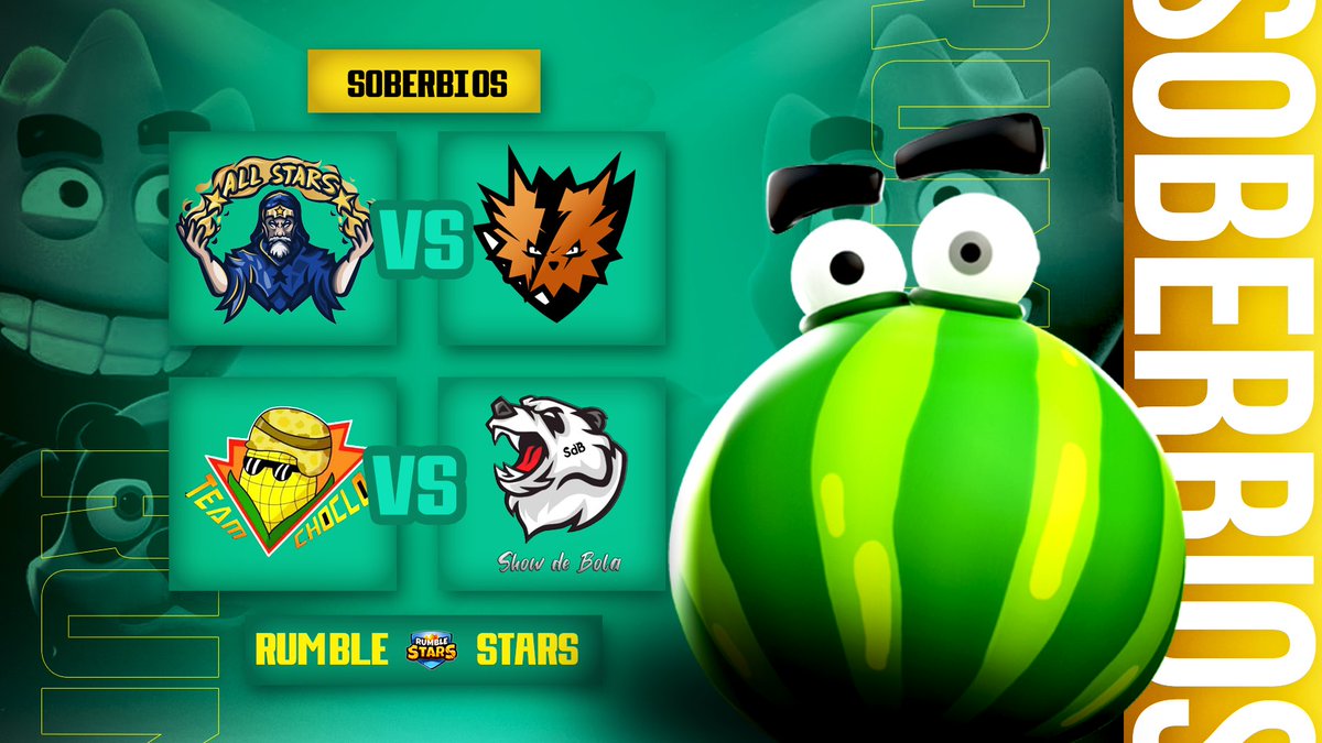 SoberbiosL_2024's tweet photo. #RumbleStars | ¡Soccer Day! ⚽️

Continuamos con la segunda jornada del grupo C, ¿Esta vez quién dará la sorpresa? 🤔

¡El césped ya está listo, solo faltas tú! 🤩

🆚| AllStars • Explode 
🕕| 18:00🇨🇱 22:00🇪🇸

🆚| Team Choclo • Show de Bola
🕙| 19:00🇨🇱 22:00 🇵🇹

#SoberbiosOP 🐸 https://t.co/J7lT9YiU9a