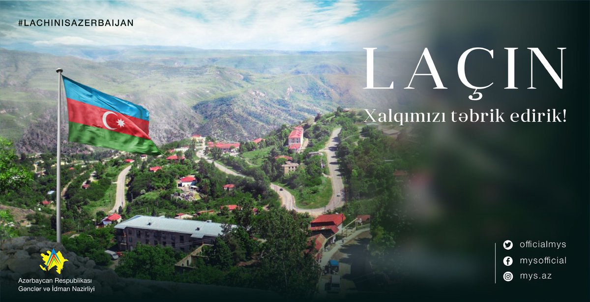 officialmys's tweet image. #Laçın sən azadsan! 01.12.2020
“Laçın&quot; adı coğrafi, tarixi və ədəbi mənbələrdə rast gəlinir. Mənbələrə baxarkən, “Laçın&quot; toponimi həm də bir oronim-yəni dağ adı kimi bizə məlum olur.

#MüzəffərAliBaşKomandan #LaçınBizimdir #LaçınAzərbaycandır #QarabağAzərbaycandır