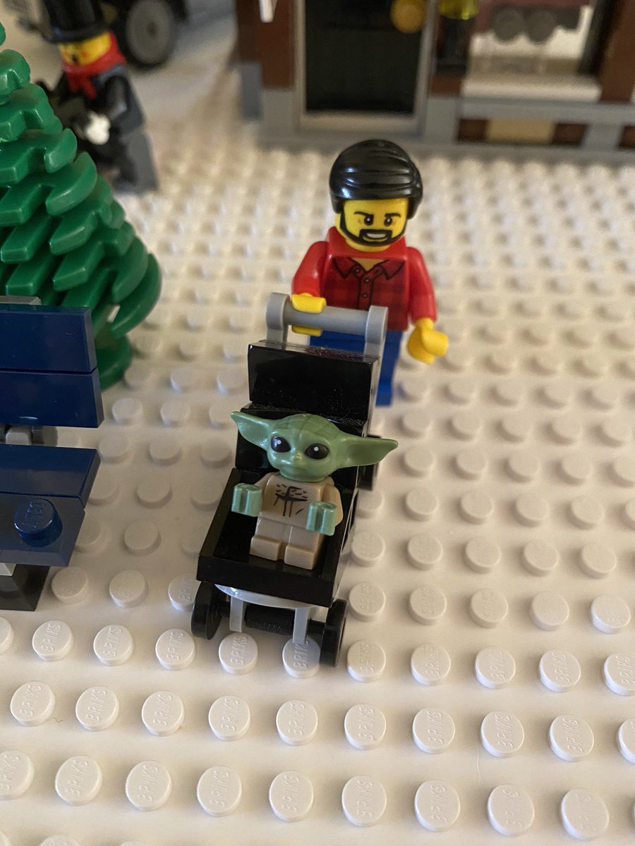 cybertoad's tweet image. Look who found his way to my  #LEGO winter village?
 #ThisIsTheWay #TheChild #TheMandalorian #StarWars #AFOL
