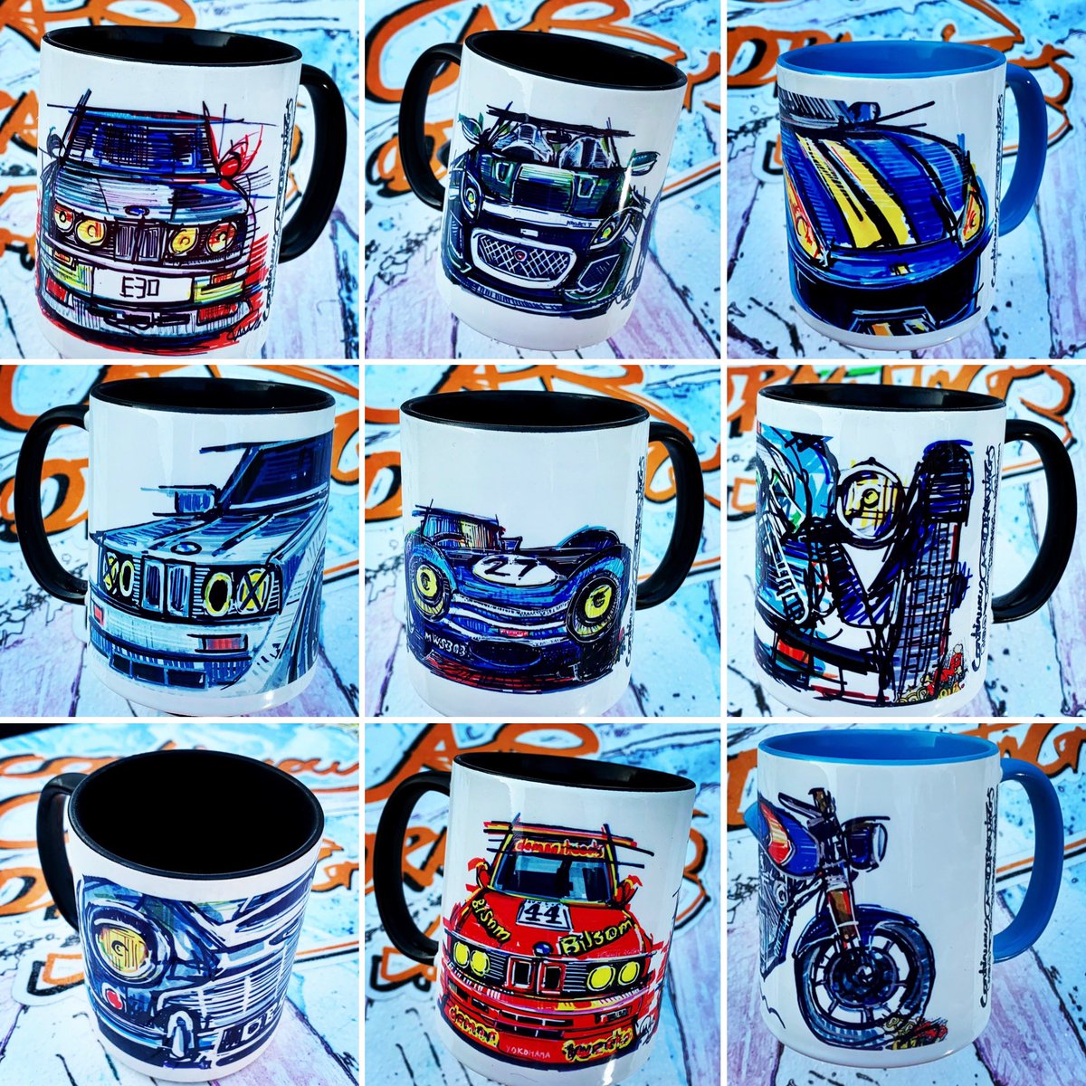 Popbangcolour's tweet photo. Good news! New #ContinuousCar mug designs are now available on the https://t.co/zcoBbhMCXf - which 3 are your favourite? 

Linky here: 👀🚗✍🏻👍🏻

https://t.co/EjD3I6jdXf https://t.co/wADsQRNMCM