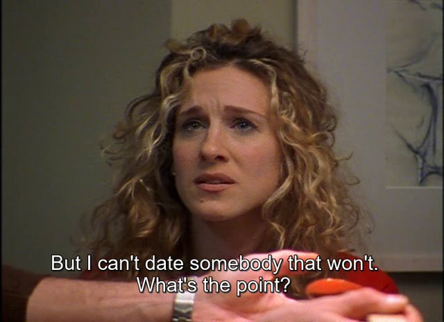 DoubleCosmo's tweet photo. Too much salt π
#SexAndTheCity
E09S01: The Turtle And The Hare
Follow: @doublecosmo
#SATC #satcquote #satcquotes https://t.co/JrwR4Zap2O