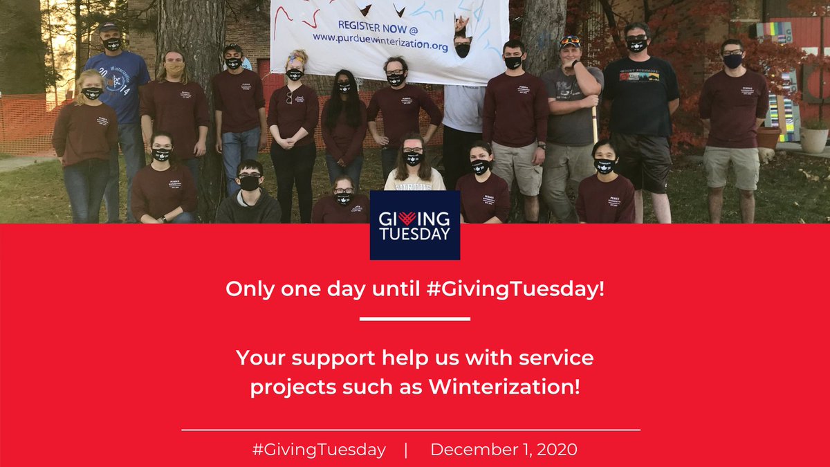wesleypurdue's tweet photo. Only one day until #GivingTuesday! Your support helps us with service projects like Winterization. Despite the pandemic, Winterization had over 1000+ volunteers! To learn more about Winterization, visit https://t.co/JlsHf3bkpx https://t.co/WCdqjp3fqM