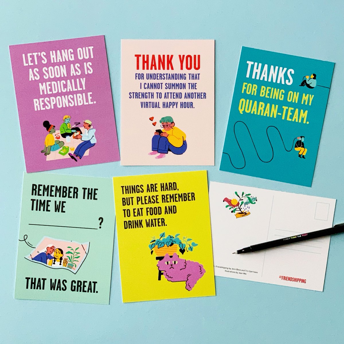 DoFriendship's tweet photo. Surprise! We made some new things!

When you pre-order the Friendshipping book, you'll get this little set of postcards + pens at no extra cost. 

Pre-order at the retailer of your choice, fill out this form, and that's it: https://t.co/3OoeOCuSHz https://t.co/PLaDCuLJN4