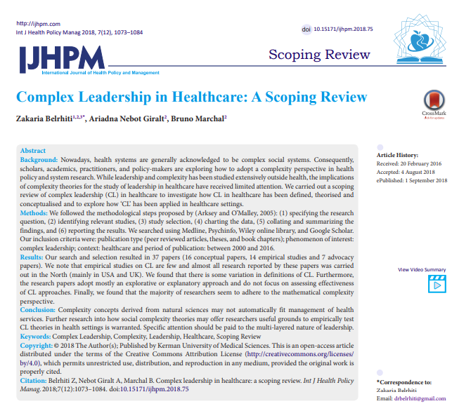 IJHPM's tweet photo. Complex Leadership in Healthcare: A Scoping Review
https://t.co/dv0GOI2FIn
#ComplexLeadership #Complexity #Leadership #Healthcare #ScopingReview #OrganisationStudies #IJHPM
https://t.co/J3UzTFse7c https://t.co/qnvuB9Slv5